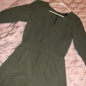 Green long sleeve romper